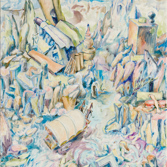 Camp Odysseus, 2016, 50 x 70, Öl auf Leinwand